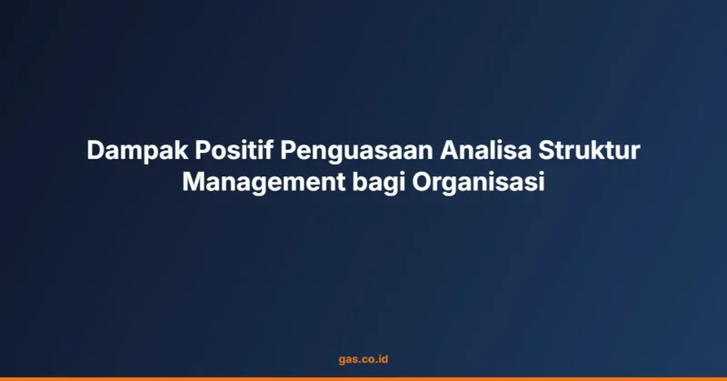 Dampak Positif Penguasaan Analisa Struktur Management bagi Organisasi
