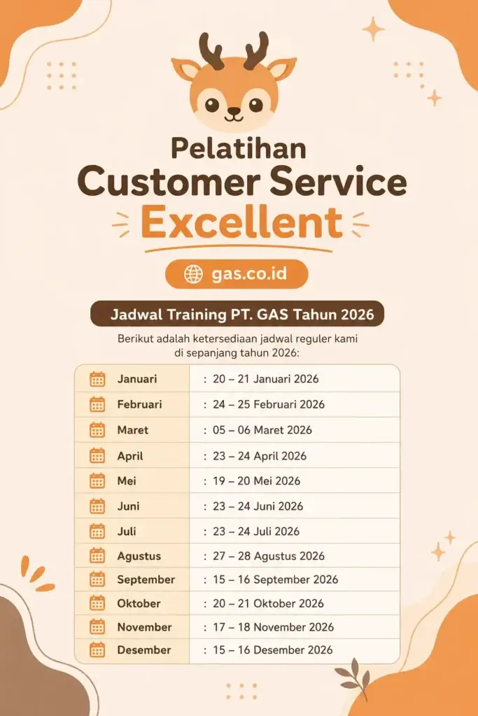 Jadwal Pelatihan Customer Service Excellent Tahun 2026