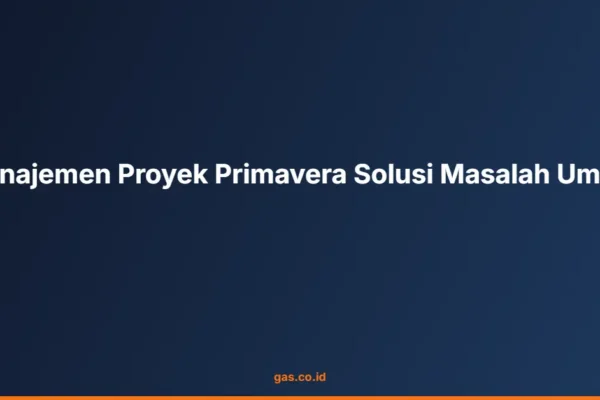 Manajemen Proyek Primavera Solusi Masalah Umum
