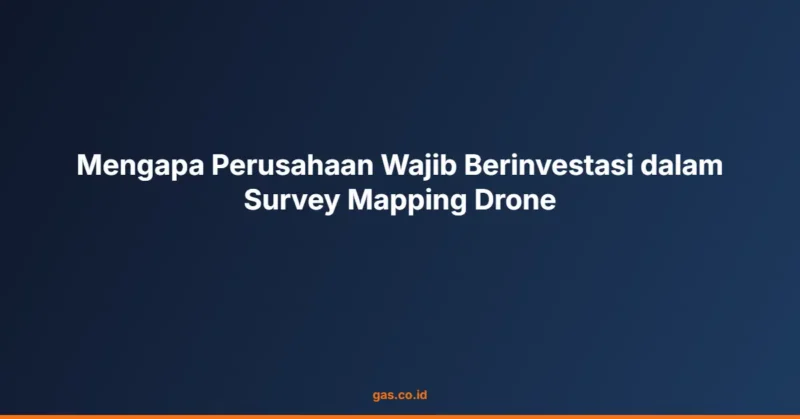 Mengapa Perusahaan Wajib Berinvestasi dalam Survey Mapping Drone