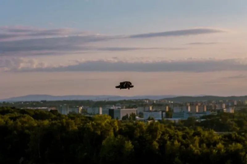 Drone Di Udara Di Krakow Saat Matahari Terbenam